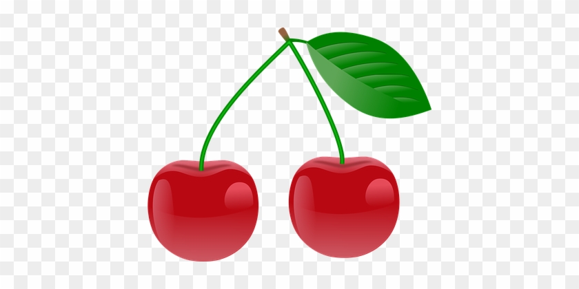 Cherry, Red, Ripe, Two, Fruits, Plants - Cereja Vetor Png #195549