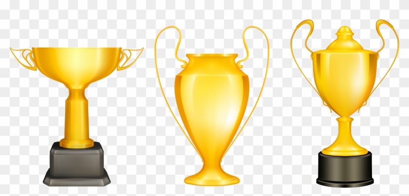 Transparent Gold Silver Bronze Trophies Png Clipart - Trophy Vector #195600