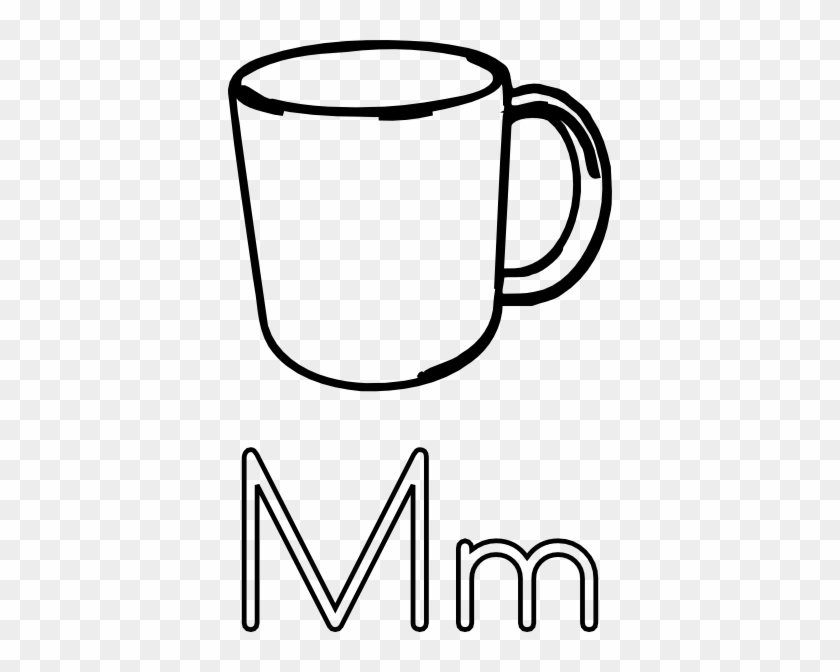 M Is For Mug Clip Art At Clker - Mug Black And White Clipart #195676