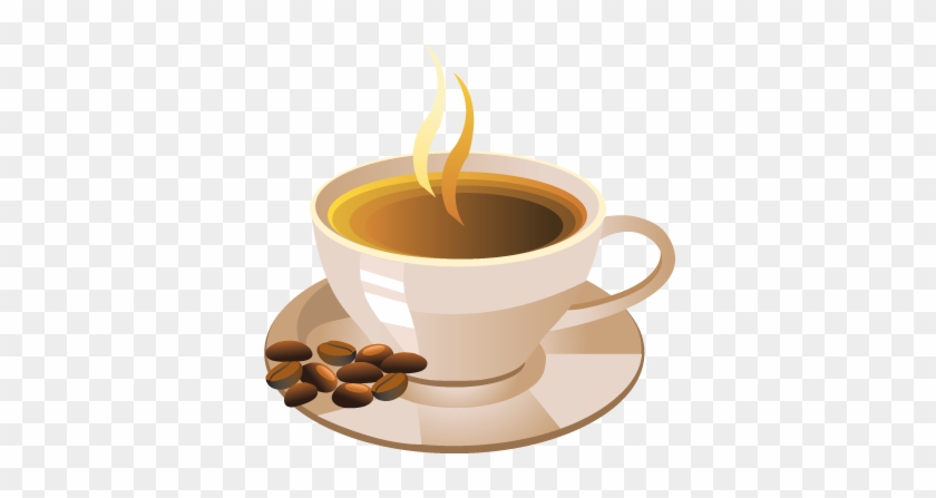 Cup Of Coffee With Coffee Beans - Food Vector Free Download #195726