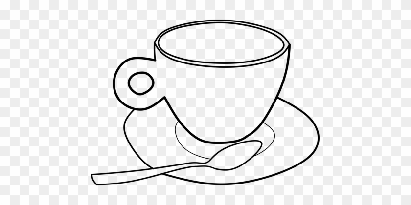 Coffee, Sticker, Outline, Clipart - Cup Outline Clipart #195808