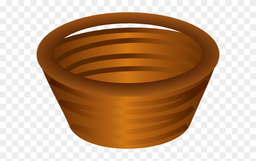 Basket No Handle Clip Art - Brown Basket Clip Art #196093