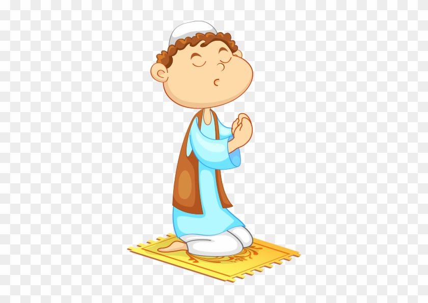 Clipart Namazlıkta Dua Eden Erkek Çocuk - Eid Mubarak Cartoon #196164