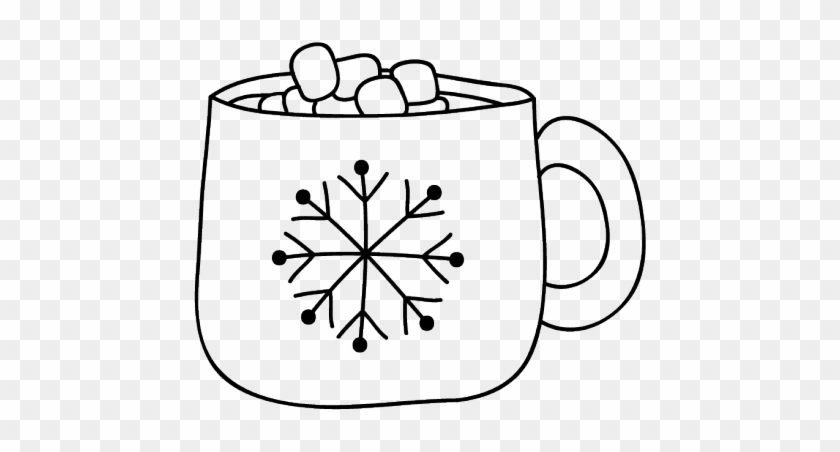 hot chocolate mug clipart black and white