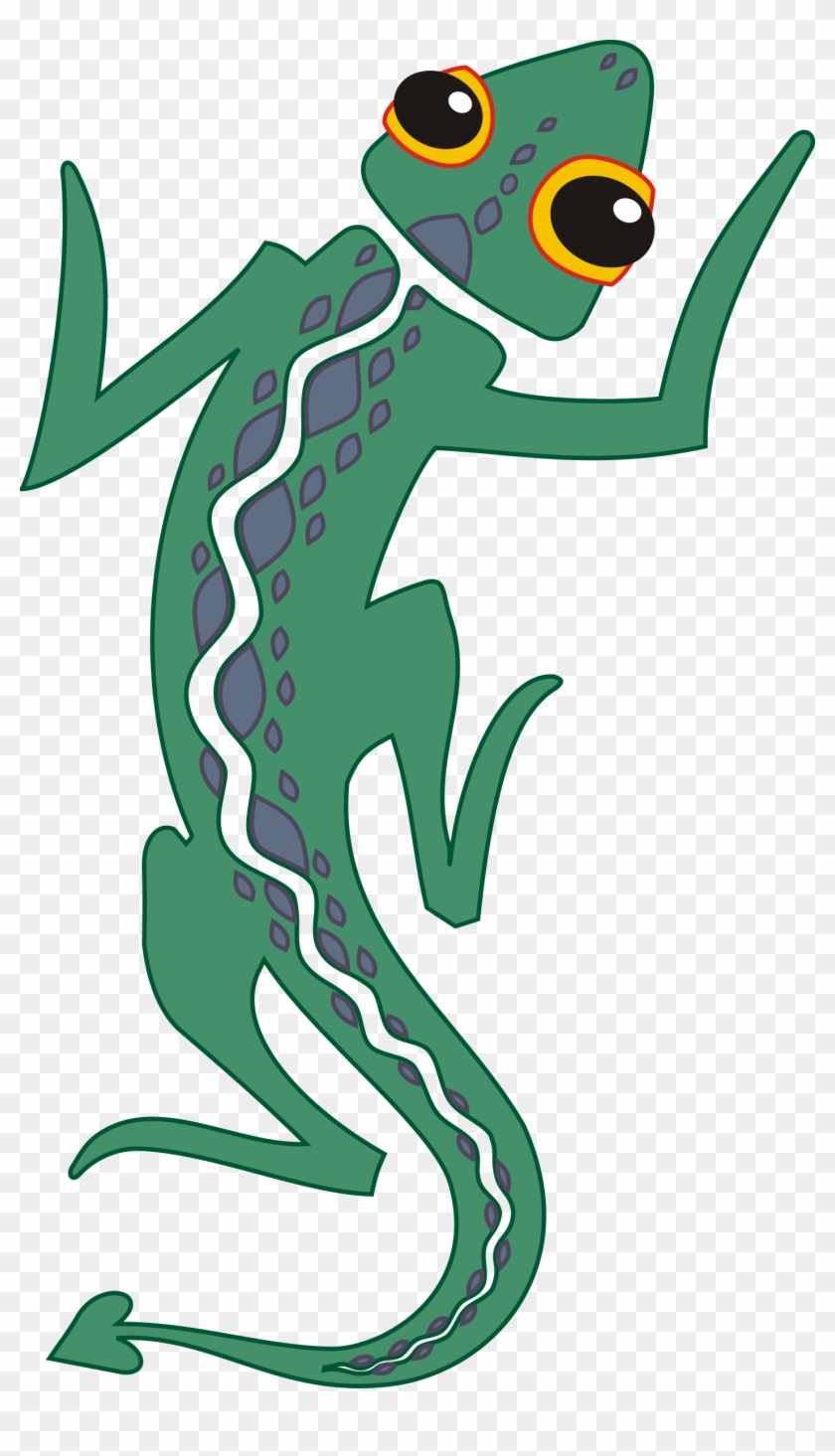 Artistic Green Lizard Clip Art - Cartoon Lizard Transparent Background #196224