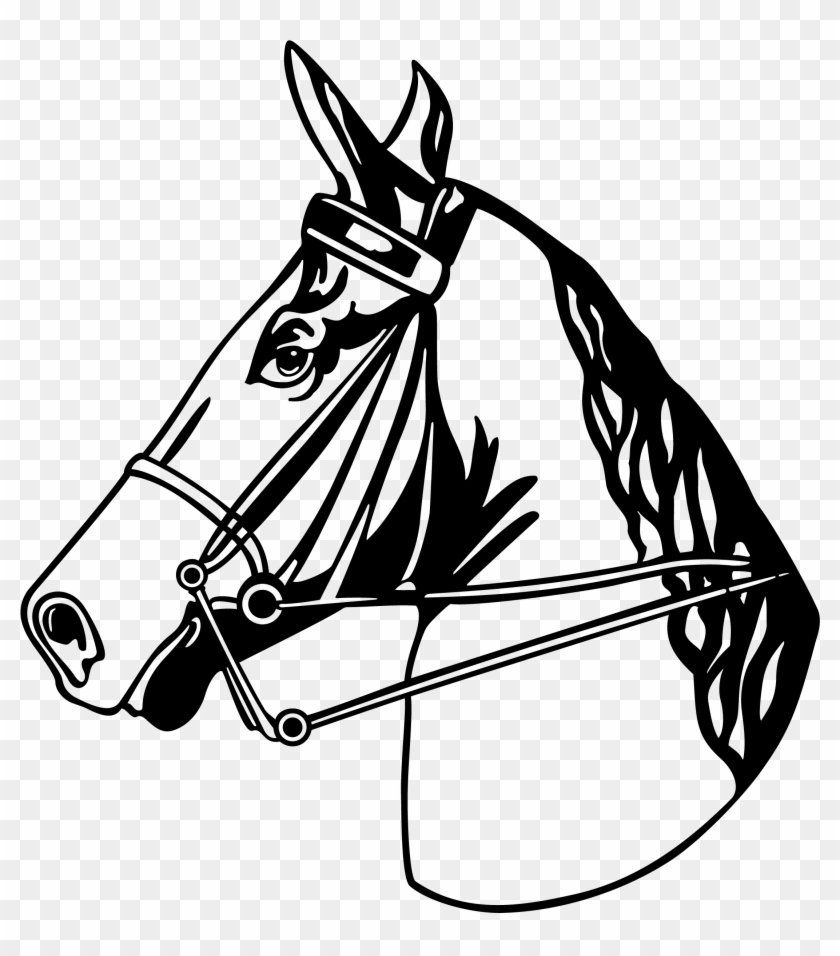 Horse White Black Clip Art - Horse White Black Clip Art #196242