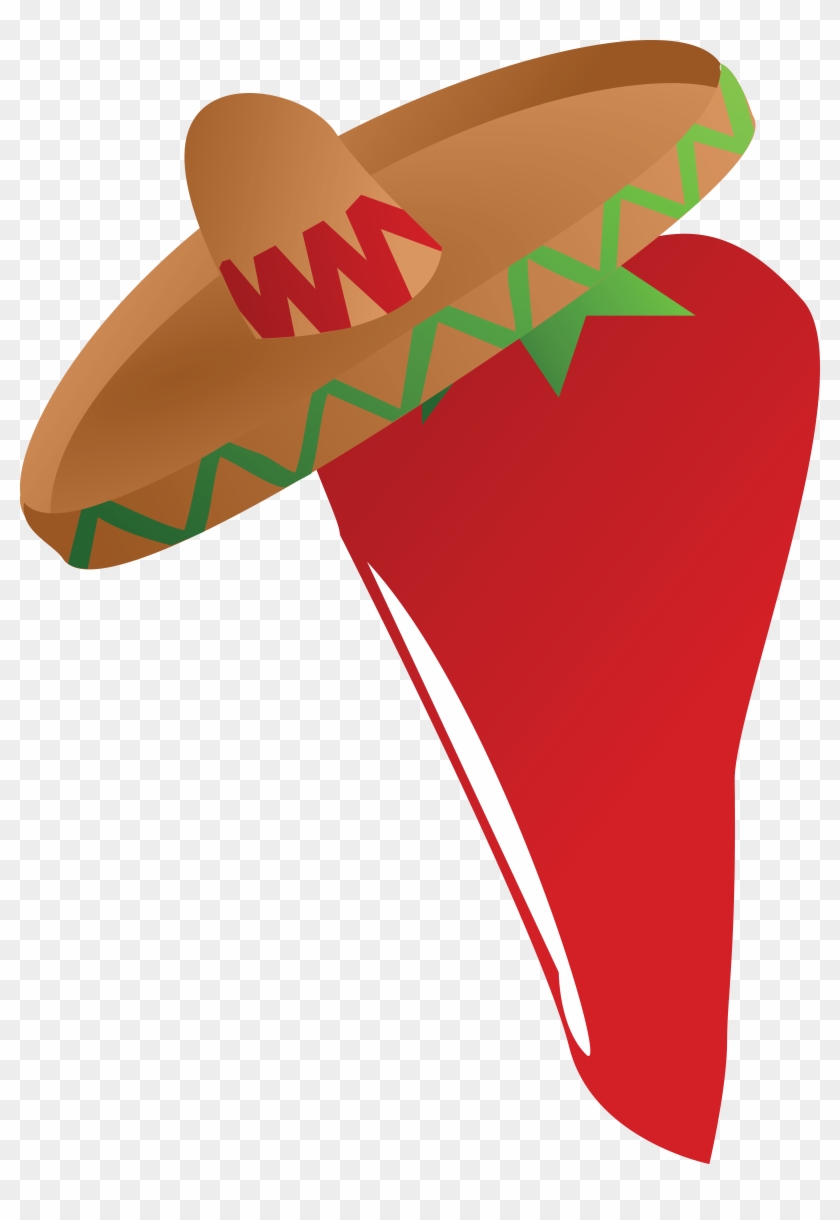 Free Clipart Of A Mexican Chili Pepper Wearing A Sombrero - Cinco De Mayo Clip Art #196322