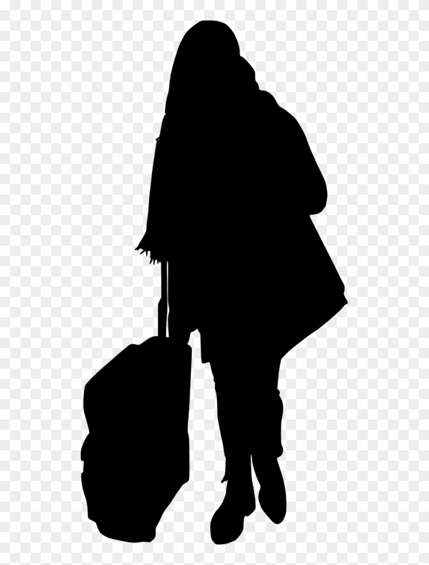 Free Png People With Luggage Silhouette Png Images - Silhouette Person With Luggage Png #196339