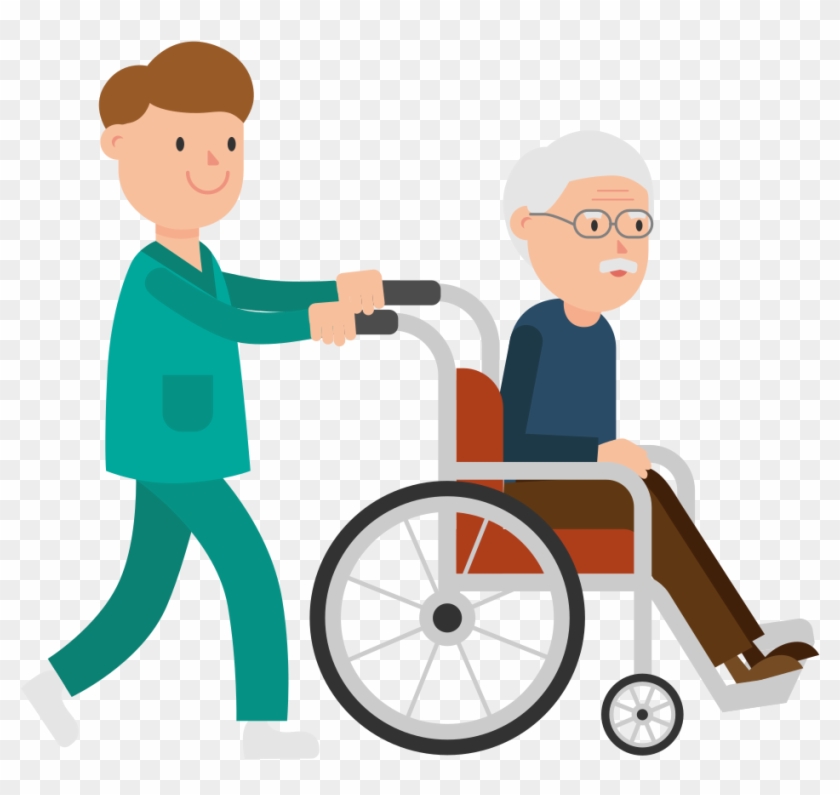 Open - Cartoon Wheelchair And Nurse #196562