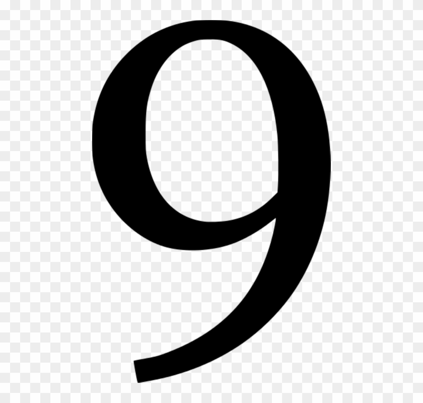 Nine Png Black And White Transparent Nine Black And - Nine Number #196643