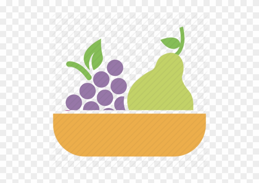 Grapes Clipart Basket - Fruit Basket Icon Png #1185432