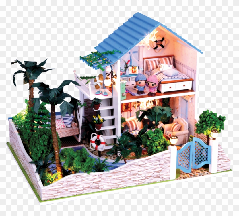 Full House, Musical Summer - Diy Sweet Home Wooden Kids Toy Dollhouse W/ Led's #1185573