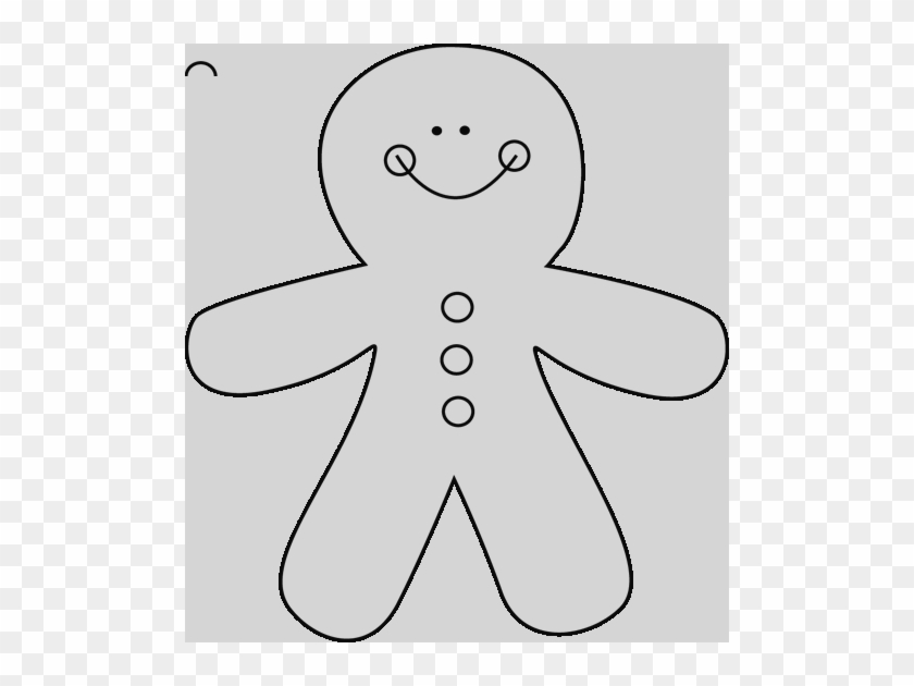 Black And White Gingerbread Man Clip Art Person Clipart - Line Art #1185712