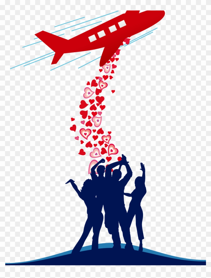 Airplane Love Valentines Day Illustration - Love #1185778