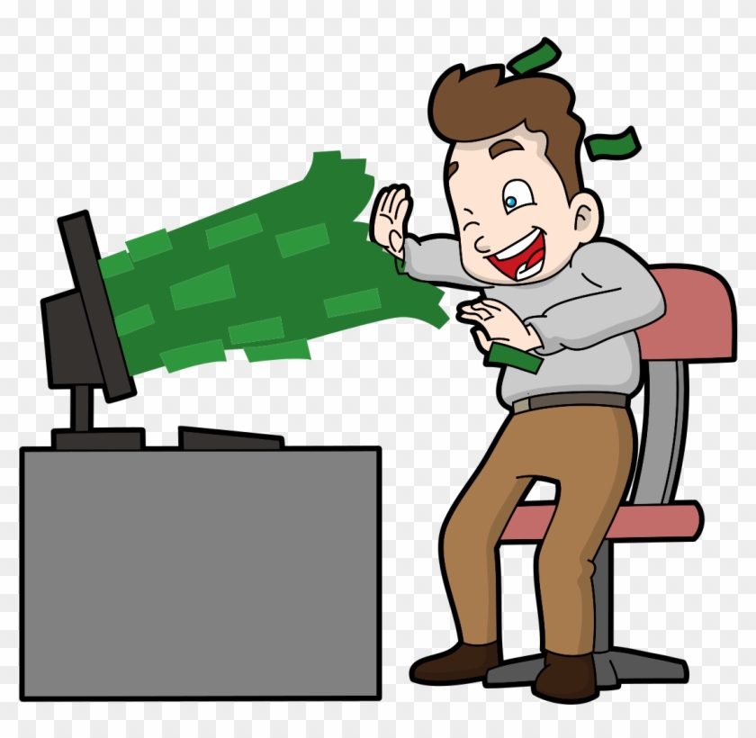 Cartoon Man Getting A Rush Of Cash Online - Wikimedia Commons #1186006