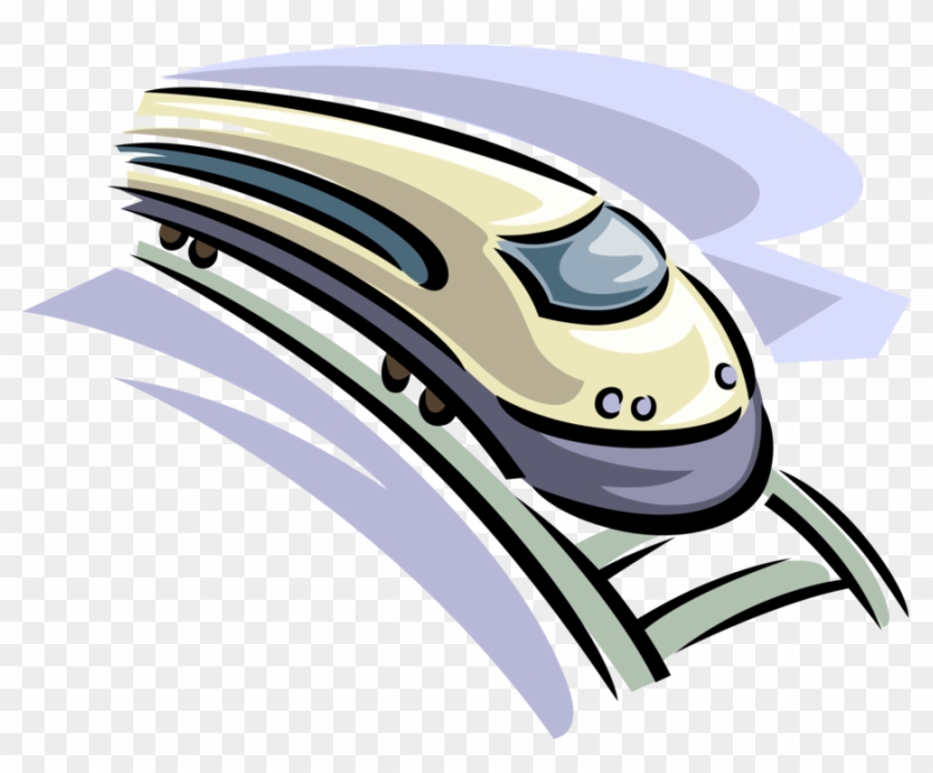Vector Illustration Of High Speed Bullet Train Rail - Vector Illustration Of High Speed Bullet Train Rail #1186076