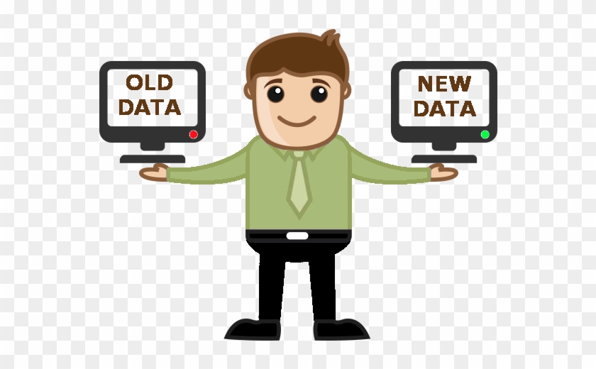Old Data Converted To New Modern Data - Finance Man Cartoon #1186206