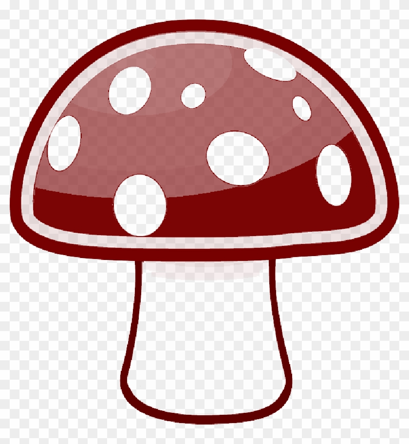 Red, Black, Simple, Food, Outline, Drawing, Mushroom - Witchfynde Give Em Hell #1186242