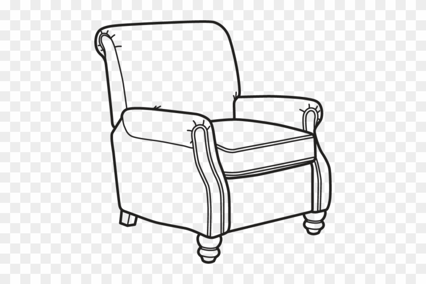Fabric High-leg Recliner Without Nailhead Trim - Draw A Recliner Easy #1186316