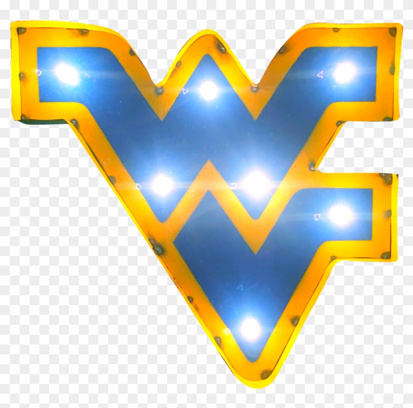 West Virginia University "wv" Lighted Recycled Metal - West Virginia University "wv" Lighted Recycled Metal #1186546