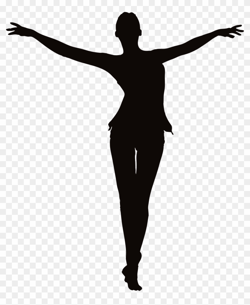 Female Figure Arms Up - Woman Arms Up Silhouette #1186585