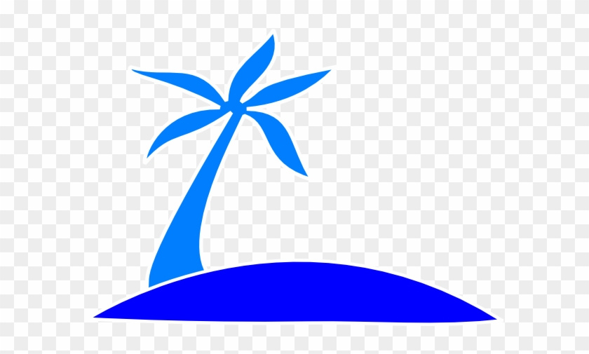 Blue Palm Tree Svg Clip Arts 600 X 425 Px - Beach #1186673
