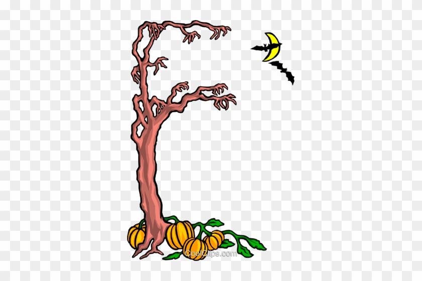 Halloween Pumpkins With Tree Royalty Free Vector Clip - Halloween #1186682