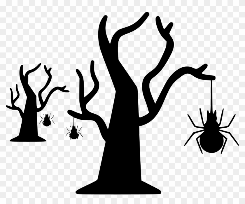 Tree Bug Net Spider Hanging Halloween Comments - Glückliches Halloween Mit Mond Und Friedhof Kissen #1186688