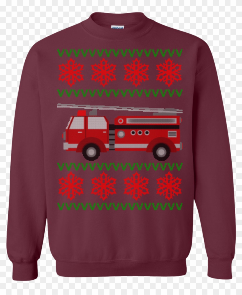 Get Fire Truck Ugly Christmas Sweatshirt From Tikideal - Crew Neck #1187204