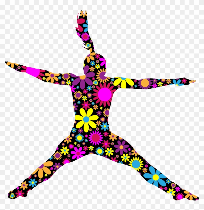 Jumping Girl Silhouette - Wurfs-kissen 20" X 20" Zierkissen #1187373