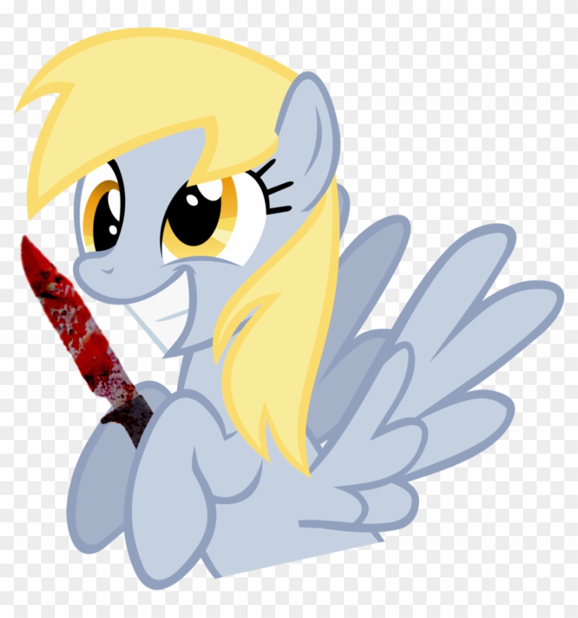 Bloody Knife, Derpy Hooves, Female, Knife, Mare, Pegasus, - Drawing #1187613