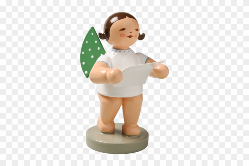 Angel Musician With Sheet Of Music - Wendt & Kuhn Brunette Hand Painted Grunhainichen #1187653
