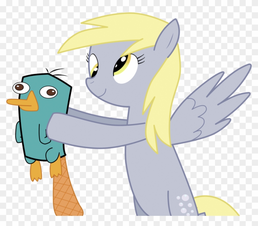 Cawinemd, Crossover, Derpy Hooves, Female, Mare, Pegasus, - Perry The Platypus Cute #1187659