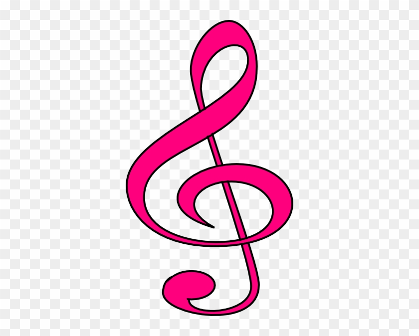 Pink Treble Cleff Clip Art At Clkercom Vector Online - Treble Clef #1187761