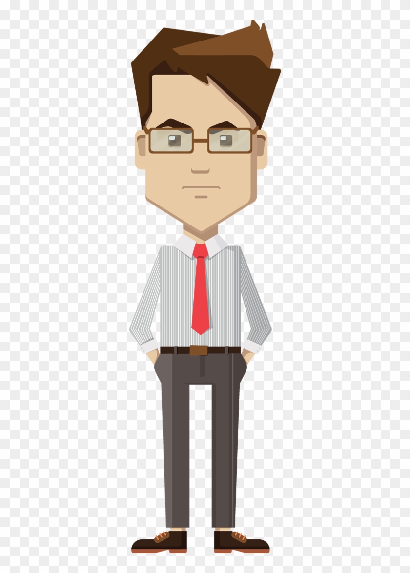 Cartoon Businessman Standing And Unhappy - Business Man Standing Cartoon #1187810