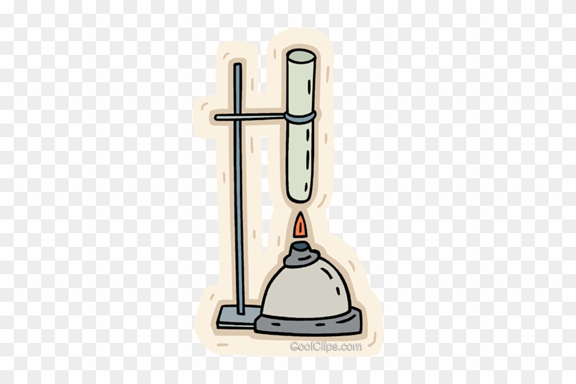 Bunsen Burner With Test Tube Royalty Free Vector Clip - Bunsen Burner And Test Tube #1187815