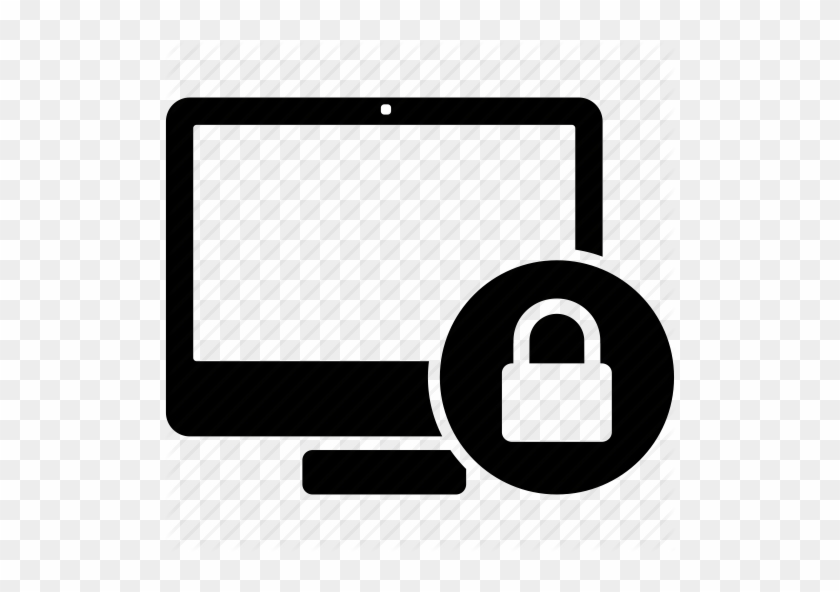Padlock And Computer Icon - Computer With Lock Icon #1187963