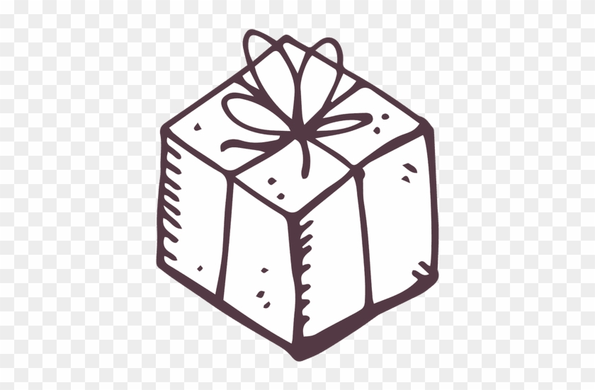 Drawn Gift Transparent - Dibujo De Caja Png #1188004