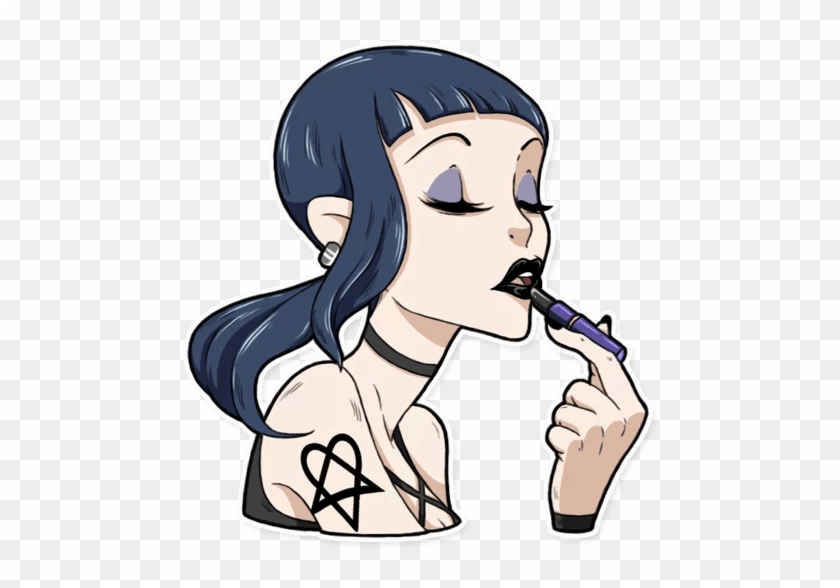 Badgirl Telegram Sticker Dark Girl Black Lips - Bad Girl Telegram Stickers #1188205