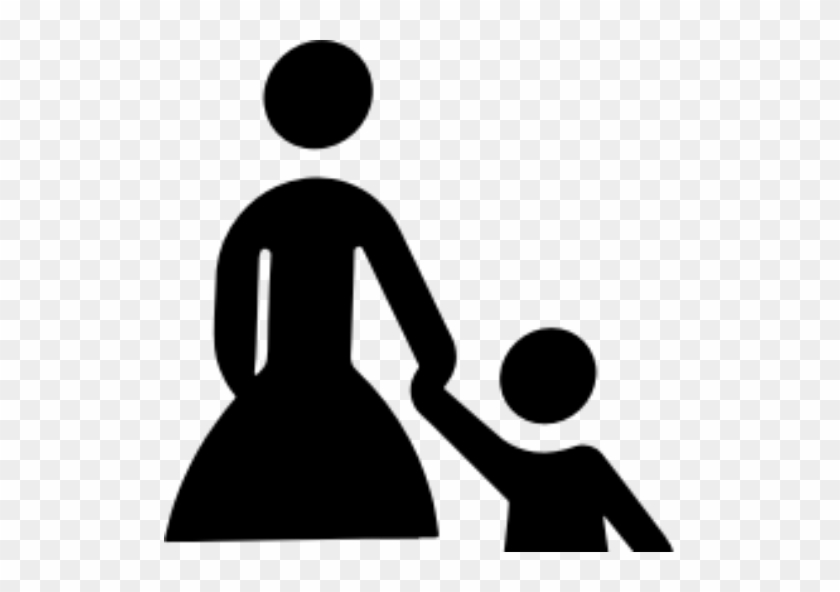 Cropped Mother And Child Holding Hands Silhouette 300px - Zusatzzeichen - Stvo Fußgänger Gehweg Gegenüber Benutzen #1188237