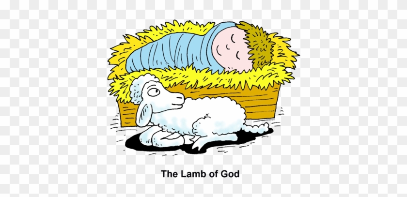 Lamb And Baby - Baby In A Manger Clipart #1188249