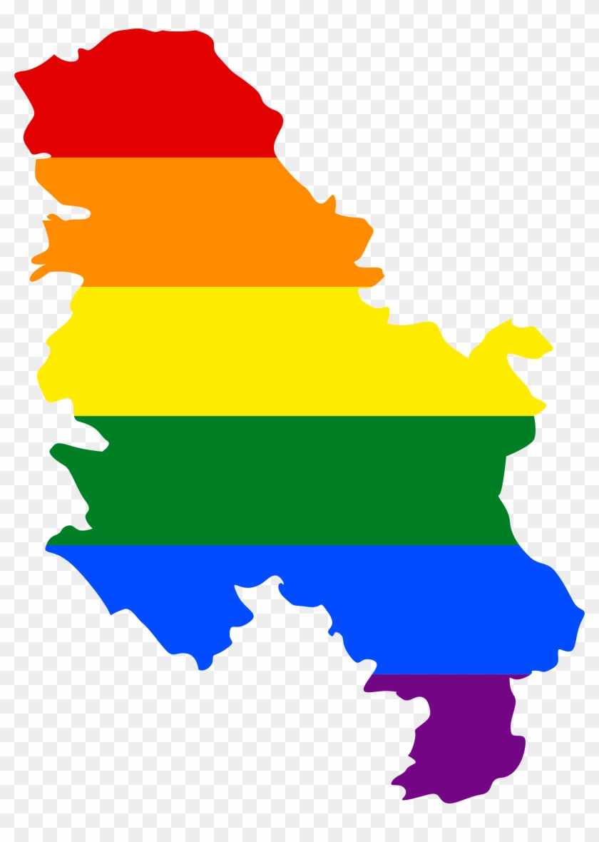 Open - Lgbt Flag Map Of Serbia And Kosovo #1188512