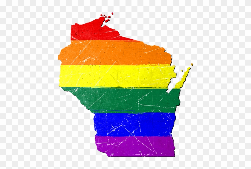 Wisconsin Silhouette Lgbt Pride Flag - Map #1188515