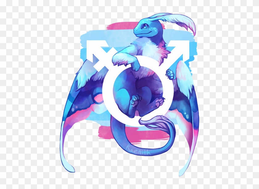 Land Of Ink And Charcoal - Trans Pride Dragon #1188565