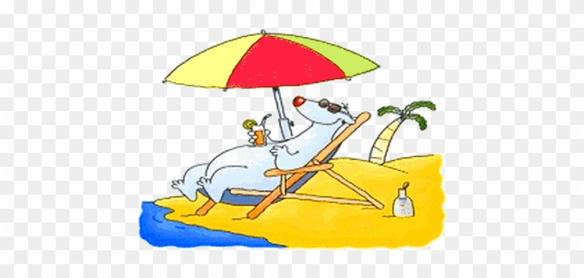Cartoon Summer Break Clipart - Relaxing On The Beach Clipart #1188762