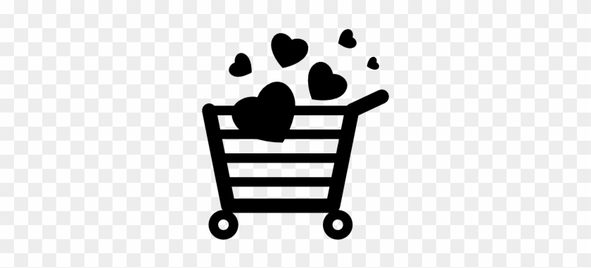 Heart Shaped Shopping Cart Icon - Shopping Cart With Heart Icon #1188871