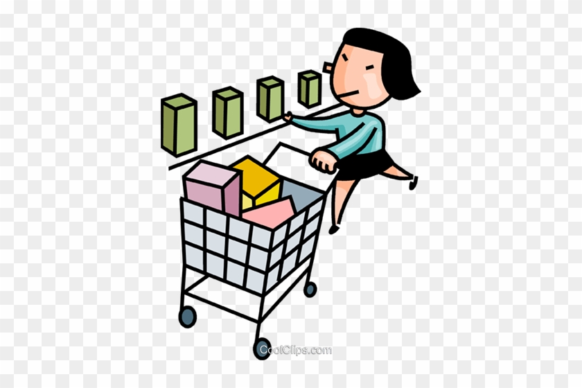 Woman Grocery Shopping Royalty Free Vector Clip Art - Woman Grocery Shopping Royalty Free Vector Clip Art #1188901