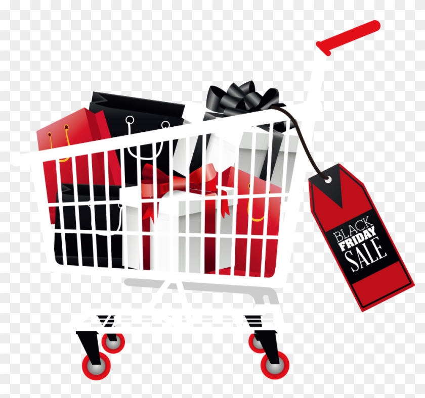 Vector Shopping Cart Filled With Merchandise - Shopping Cart Product Vector Png #1188942