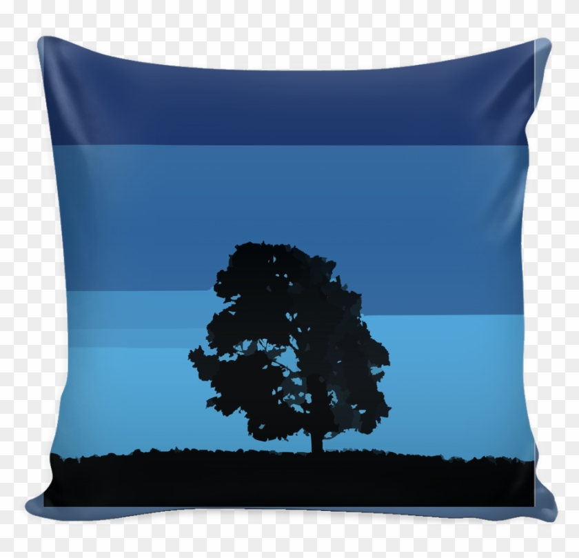 Blue Tree Throw Pillow Cover - Cushion #1188983