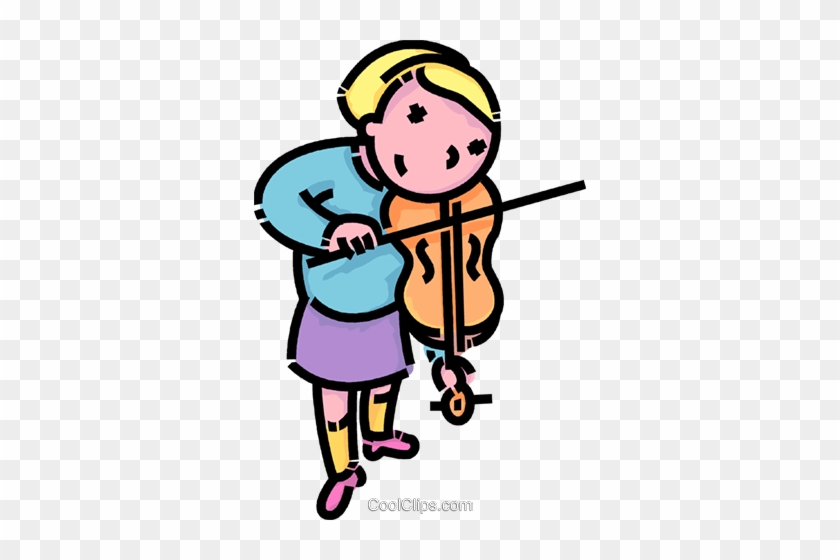 Girl Playing The Violin Royalty Free Vector Clip Art - Girl Playing The Violin Royalty Free Vector Clip Art #1189246